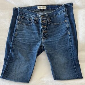 Madewell 9” high rise skinny jeans 25T